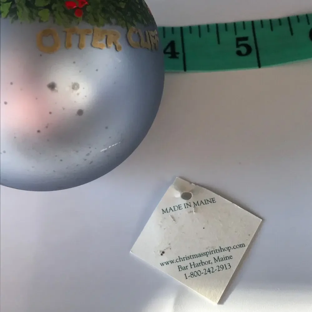 Hand-painted Bar Harbor Maine Christmas Ornament - Otter Cliff